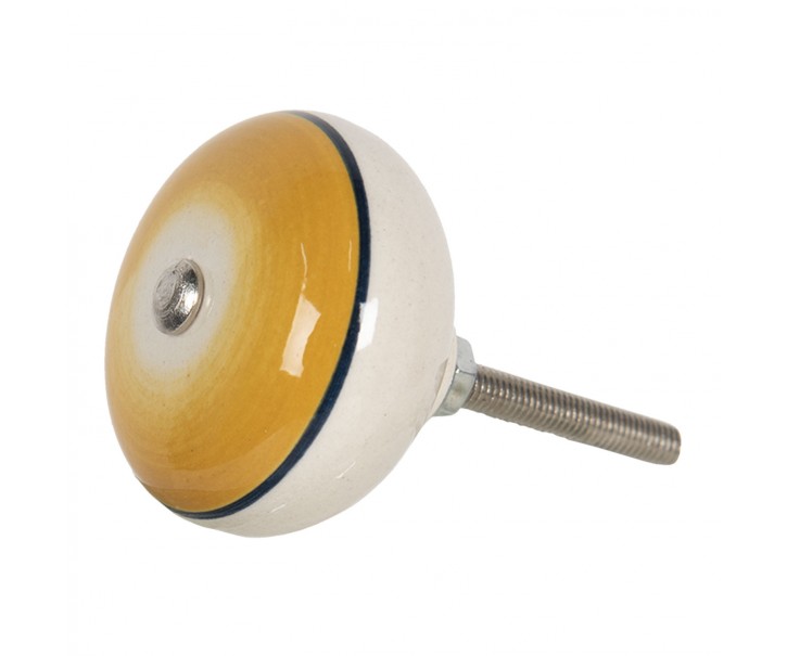 Kulatá žlutá úchytka ve vintage stylu Cercle – Ø 4*3 cm