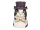Dekorativní soška kočky s kloboukem a zlatým motýlkem - 8*8*13 cm