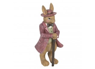 Dekorace králíka v kabátu s hůlkou - 8*8*19 cm