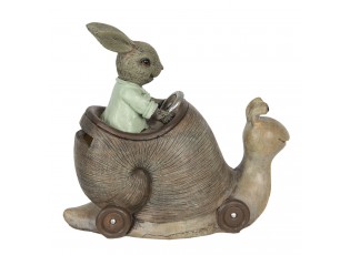 Kasička v designu králíka jedoucího na šnekovi - 15*7*13 cm