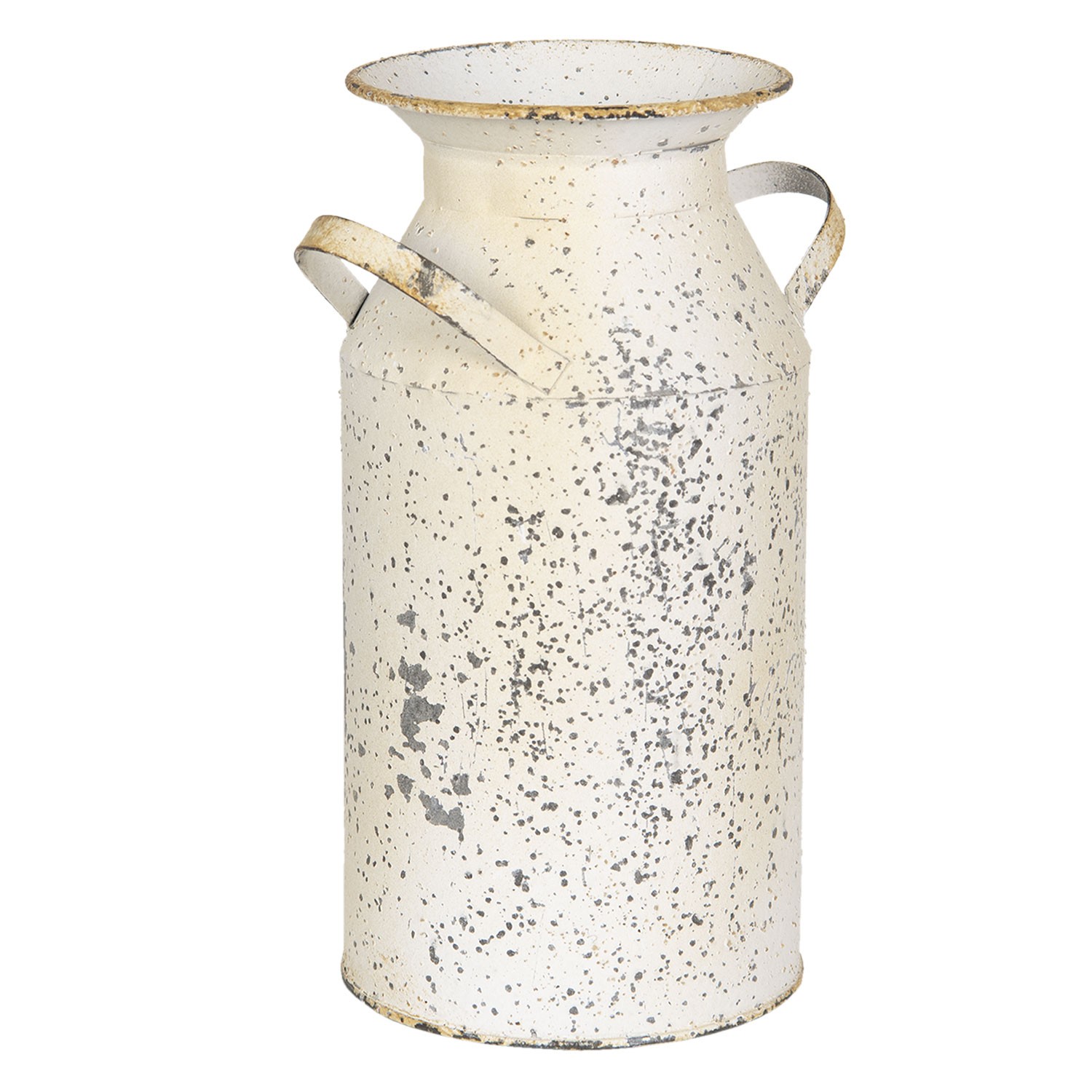 Krémová dekorační retro konvice na mléko s patinou - 15*11*23 cm