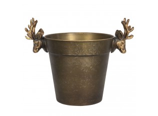 Bronzový kyblík na led s dekoracemi jelenů - 36*23*28 cm