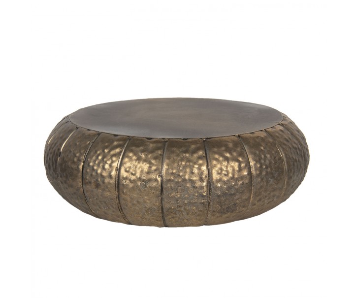 Bronzový dekorační kovový stoleček na květiny - Ø 37*12 cm