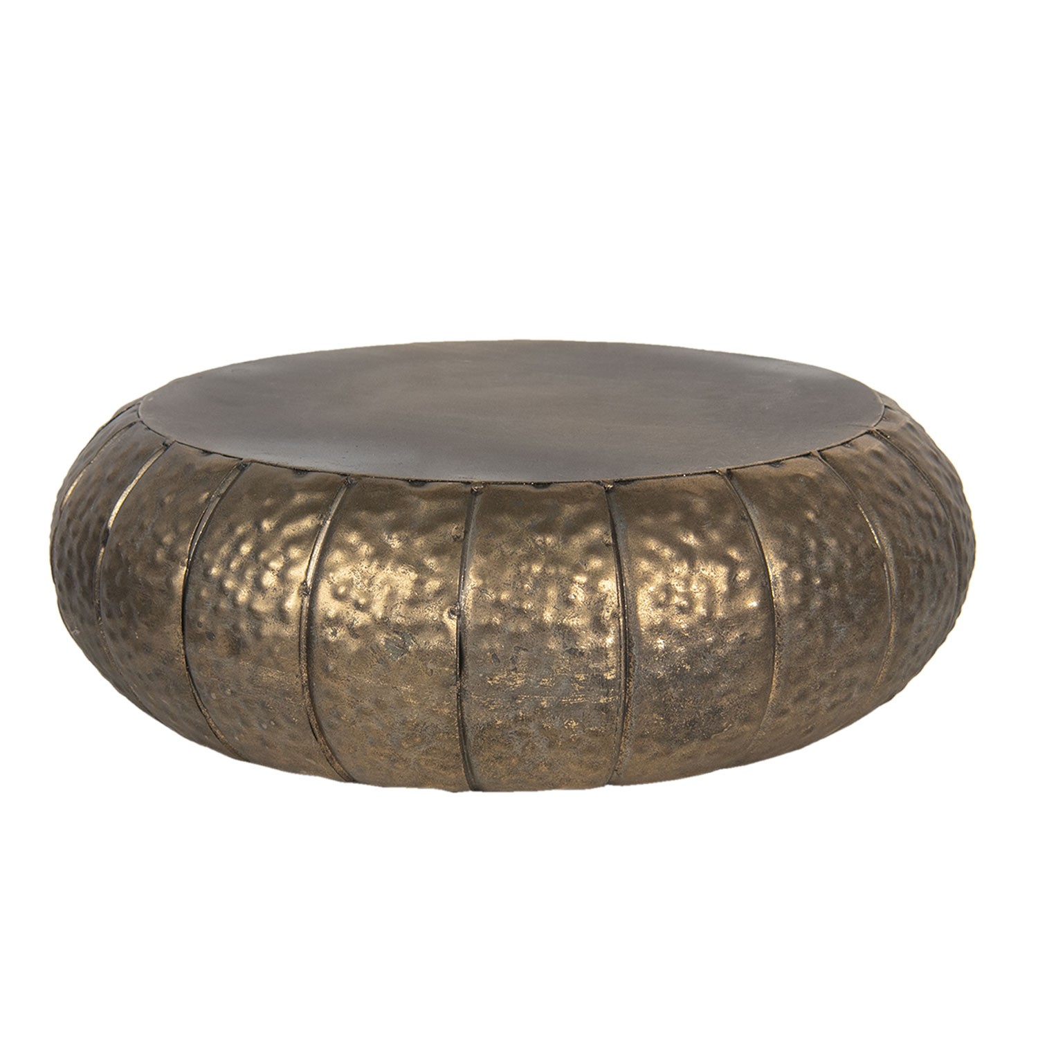Bronzový dekorační kovový stoleček na květiny Alicce - Ø 37*12 cm 6Y4227