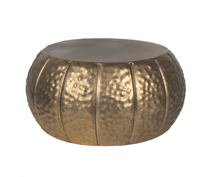 Bronzový dekorační kovový stoleček na květiny - Ø 26*13 cm
