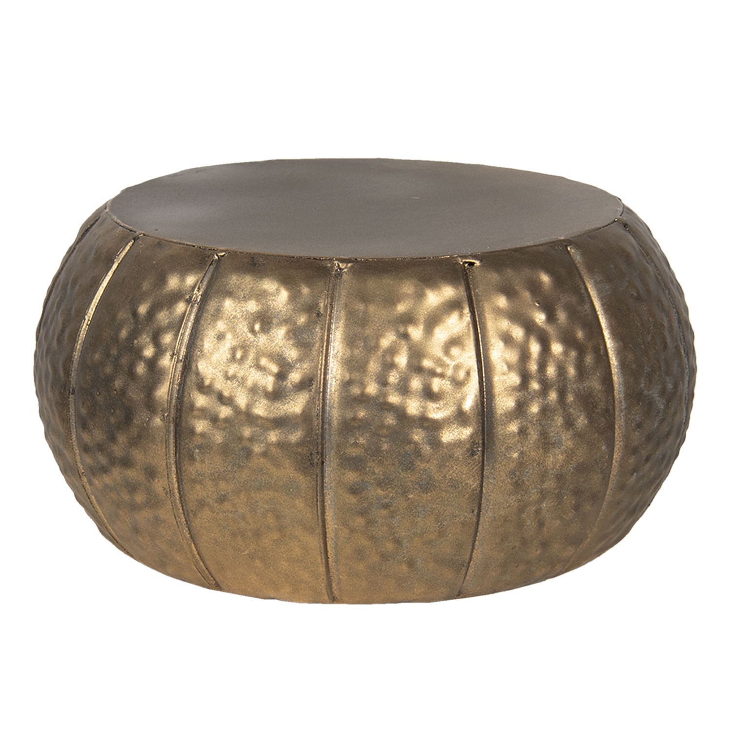 Bronzový dekorační kovový stoleček na květiny Alicce - Ø 26*13 cm 6Y4228