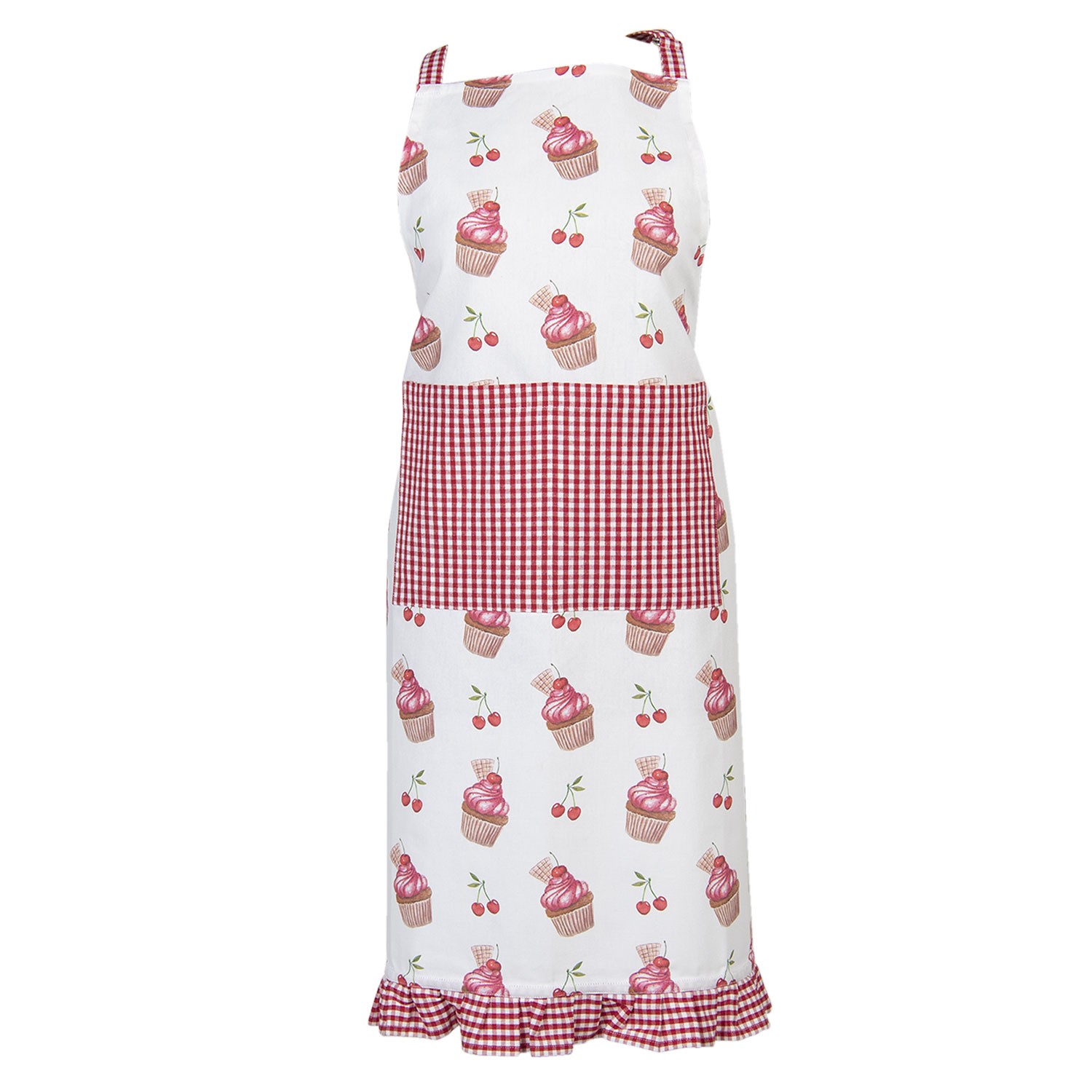 Kuchyňská zástěra z bavlny Cherry Cupcake - 70*85 cm