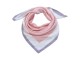 Bílo růžový šátek s šedivým lemováním - 70*70 cm