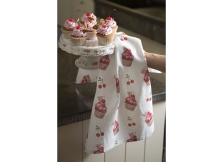 Kuchyňská utěrka z bavlny Cherry Cupcake - 50*70 cm