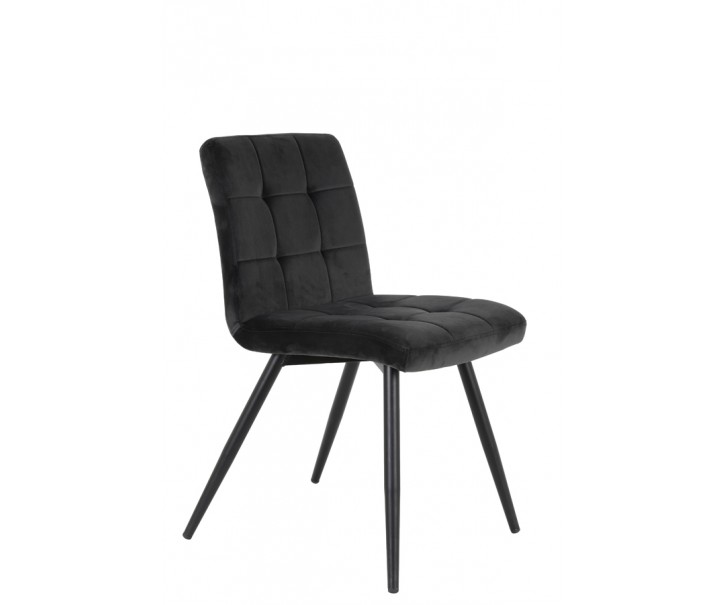 Sametová tmavě šedá jídelní židle OLIVE - 44*82*50 cm