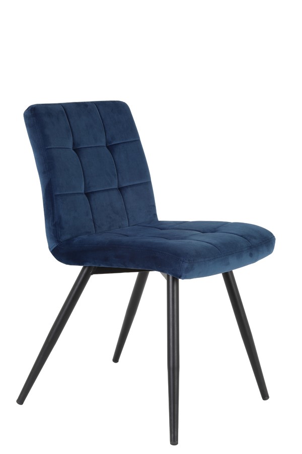 Sametová tmavě modrá jídelní židle OLIVE - 44*82*50 cm Light & Living