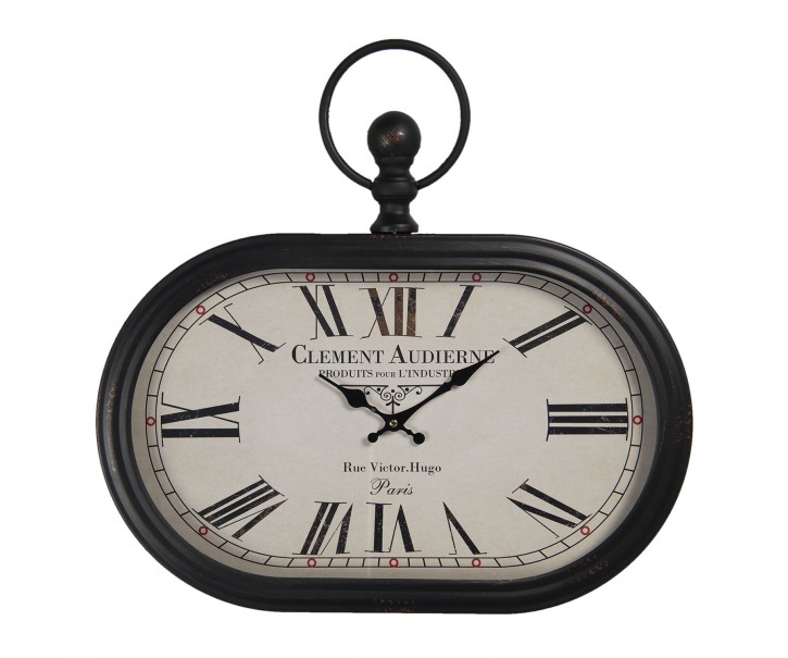 Oválné vintage hodiny Clement Audierne - 50*3*44 cm / 1*AA