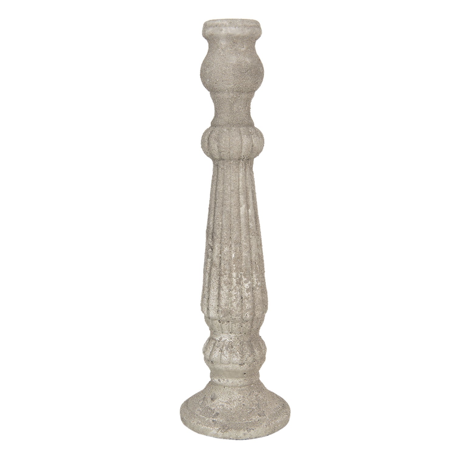 Béžový vintage cementový svícen Florent - Ø 15*52 cm