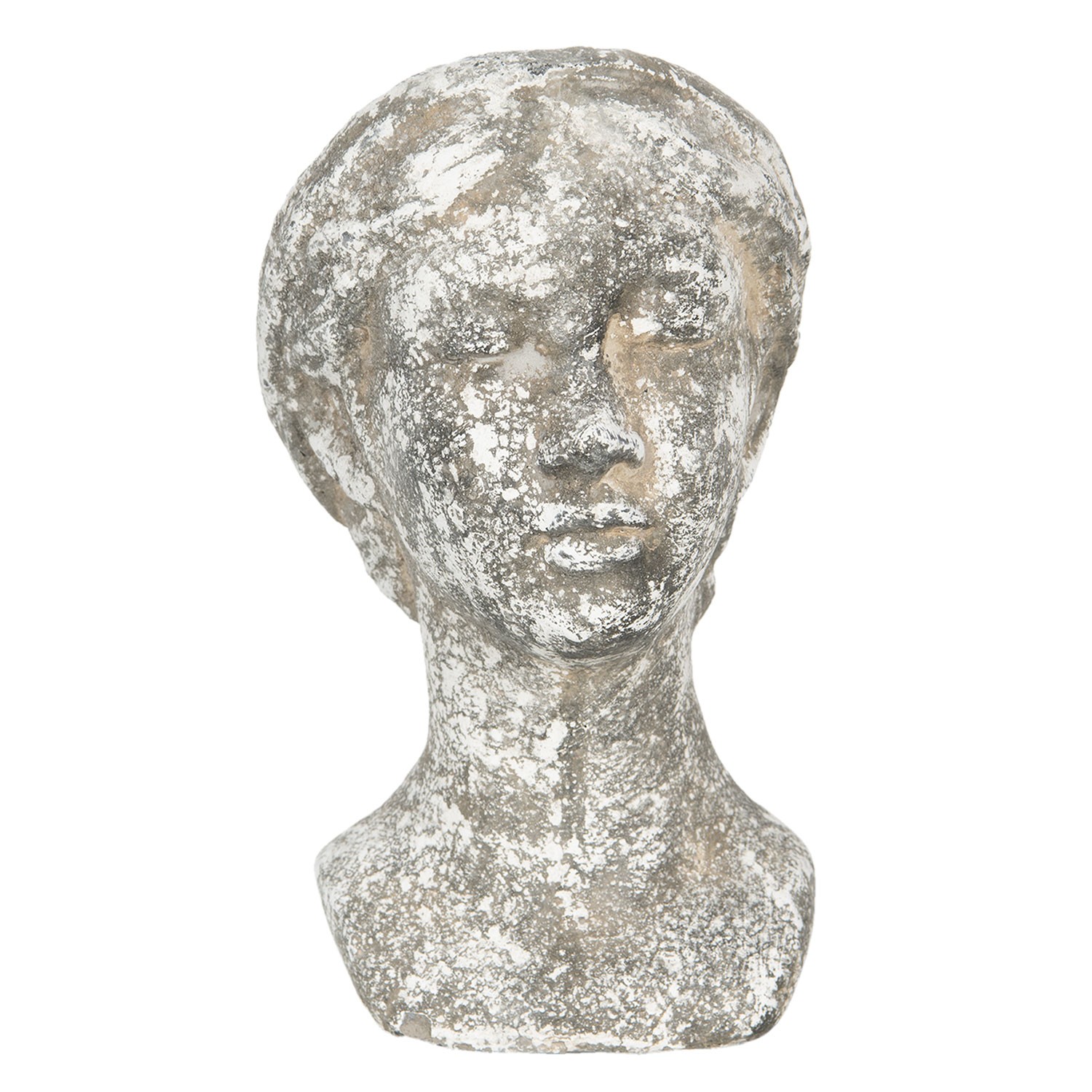 Cementový vintage květináč hlava ženy Marionette – 17*15*27 cm