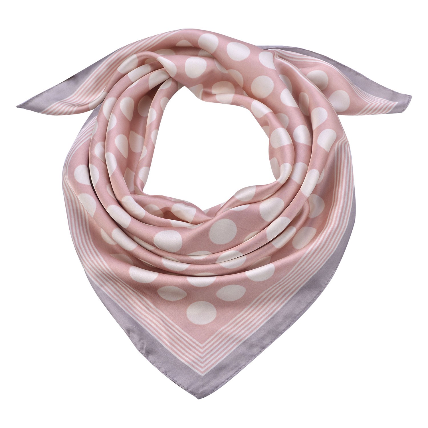Růžový šátek Michele s bílými puntíky- 70*70 cm Clayre & Eef