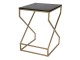 Zlatý kovový odkládací stolek Stefano s černou deskou - 40*40*55 cm