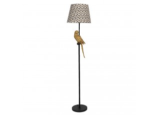 Stojací lampa se vzorovaným stínidlem a dekorací papouška – Ø 37*165 cm E27