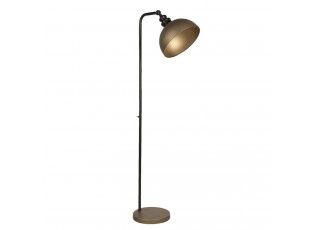 Stojací kovová černá lampa se zlatým stínidlem Skylla - 36*28*152 cm