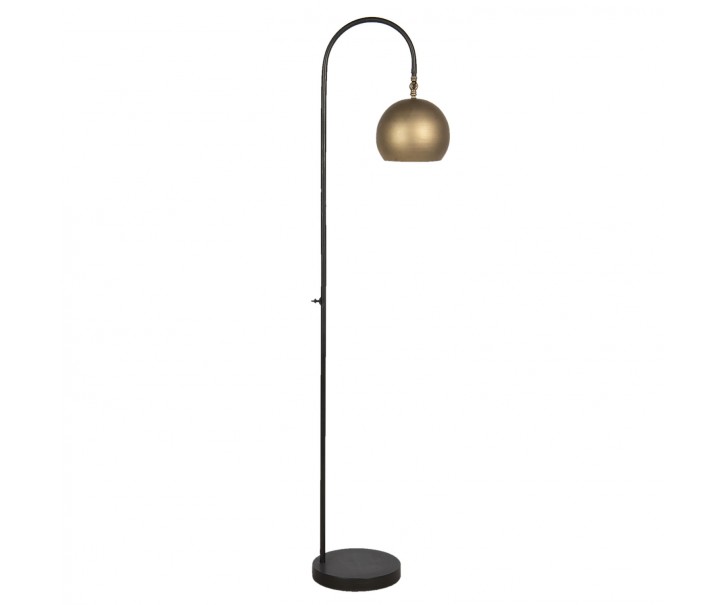 Stojací černá lampa se zlatým stínidlem Sappheire - 40*25*154 cm Clayre & Eef