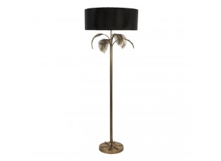 Zlatá stojací lampa s černým stínidlem Phyllida – Ø 60*165 cm