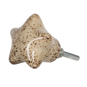Béžová úchytka s mramorovaným vzorem ve tvaru hvězdy - 4*3*4 cm