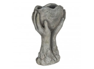Kamenný květináč v designu rukou držících srdce Mains - 19*13*34 cm