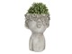 Kamenný obal na květináč v designu busty s květinami Tete - 11*11*18 cm