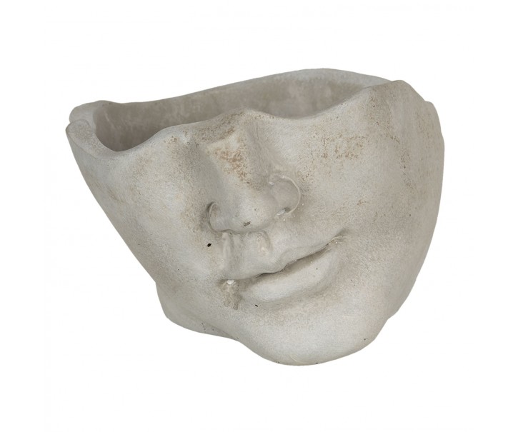 Kamenný květináč v designu nedokončené sochy hlavy - 21*19*14 cm
