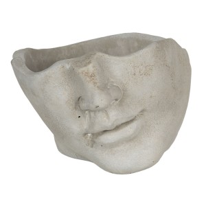 Kamenný květináč v designu nedokončené sochy hlavy - 21*19*14 cm