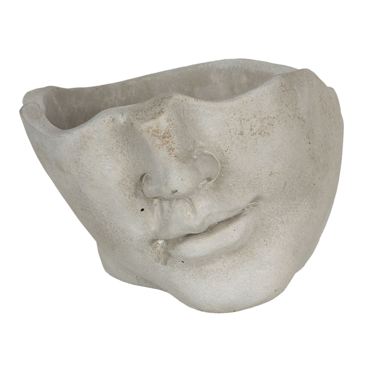 Kamenný květináč v designu nedokončené sochy hlavy - 21*19*14 cm
