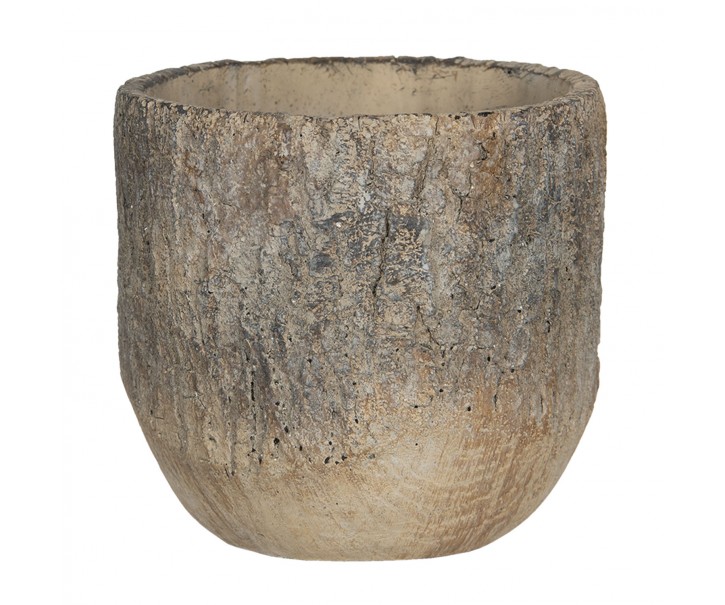 Kamenný květináč s popraskaným designem Craquer – Ø 16*16 cm Clayre & Eef