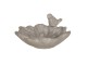 Betonové pítko/krmítko ve tvaru květiny s dekorací ptáčka - 20*19*9 cm Clayre & Eef