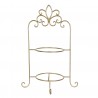 Zlatý kovový ozdobný stojan na talíře dvoupatrový - 38*30*57 cm