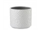 Bílý vzorovaný obal na květináč s květy Ornament S - Ø12*11 cm J-Line by Jolipa