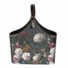 Černá květovaná vintage taška Colette - 29*14*26 cm Barva: barevnáMateriál: textil, látka podobná semiši, koženkaHmotnost: 0,275 kg