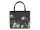 Tmavě tyrkysová květovaná vintage taška Colette - 26*12*26/35 cm