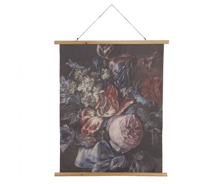 Nástěnný plakát s malbou zátiší květin- 80*2*100 cm