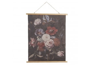 Nástěnný plakát s malbou zátiší vlčích máků, tulipánů, karafiátu a dalších květin - 80*2*100 cm