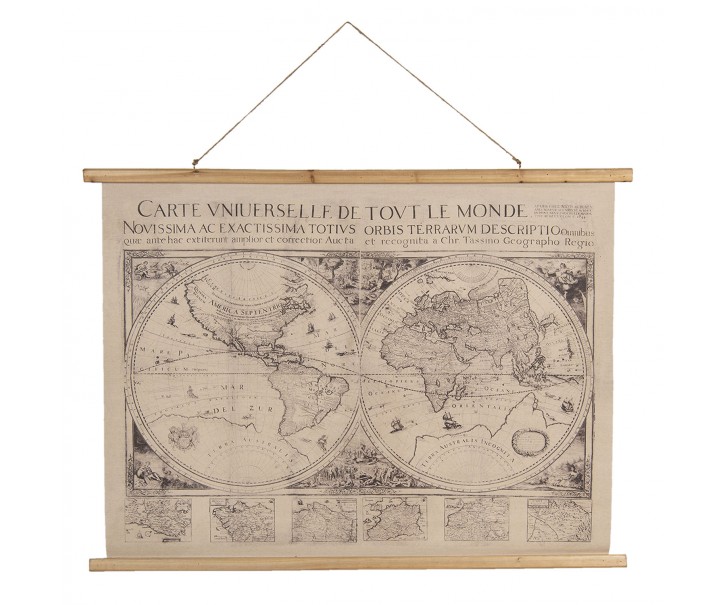 Nástěnná mapa světa obě polokoule s latinským popisem - 100*2*75 cm