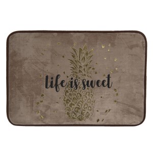 Champagne koupelnová předložka se zlatým potiskem Life is sweet - 60*40*1 cm