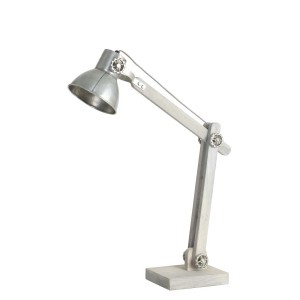 Dřevěná stolní lampa Edward stříbrná antik - 58*18*55 cm