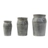Set 3ks plechových květináčů s patinou Dahlia antique zinc - Ø 26*42cm Barva: šedá s patinouMateriál: kovHmotnost: 2,20 kg