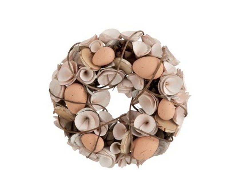 Velikonoční věnec s vajíčky Eggs - Ø 24*8 cm J-Line by Jolipa