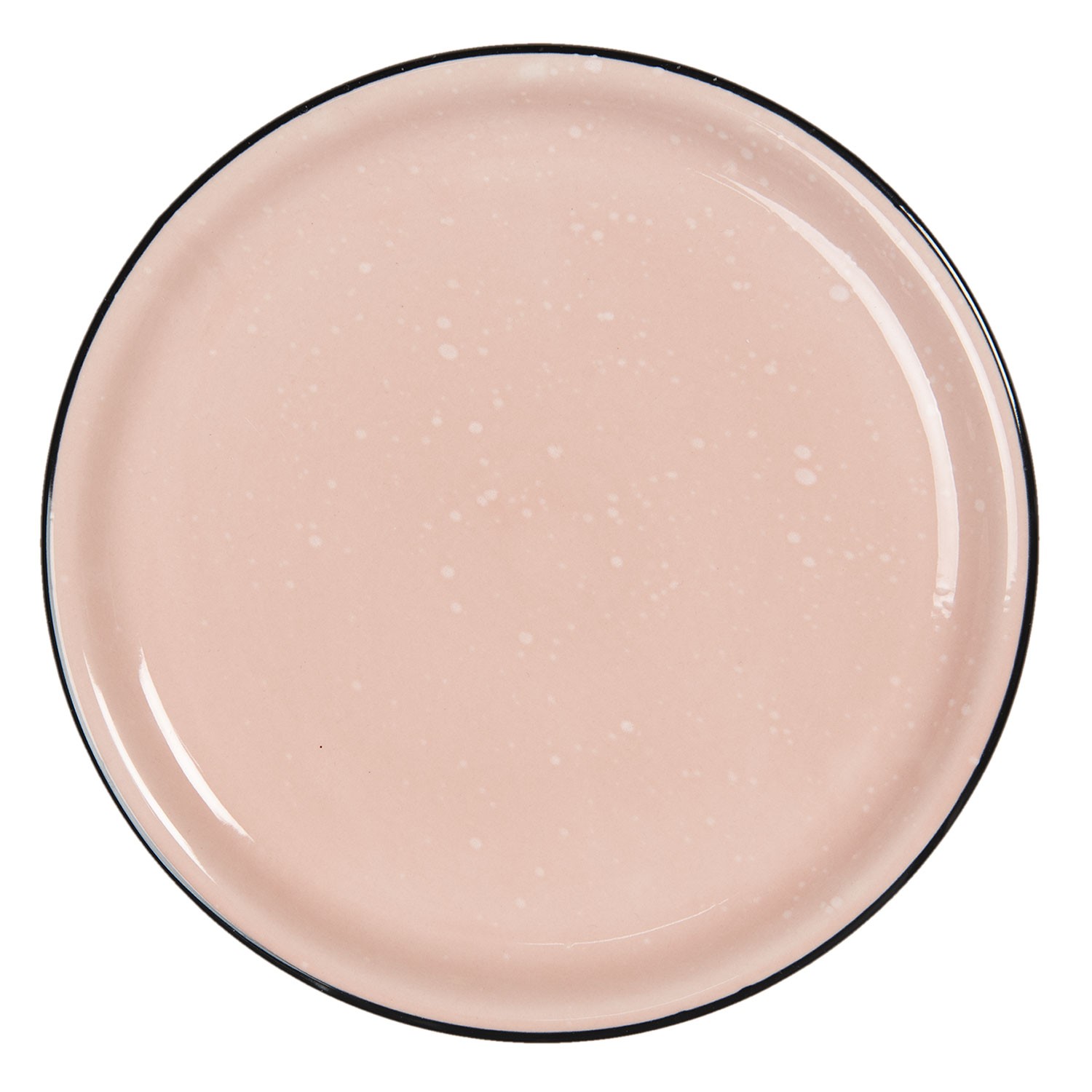 Růžový keramický talíř s kaňkami Printemps – Ø 22*3 cm Clayre & Eef