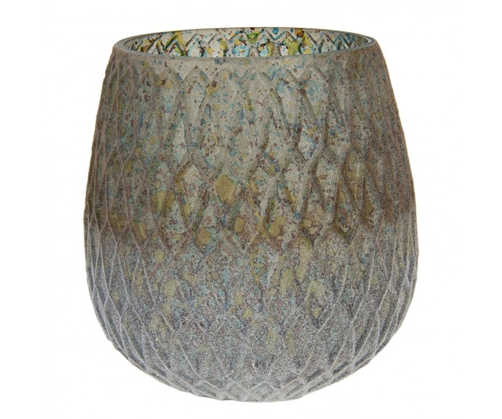 Barevná stylová váza Katie s žebrováním - Ø 14*15 cm