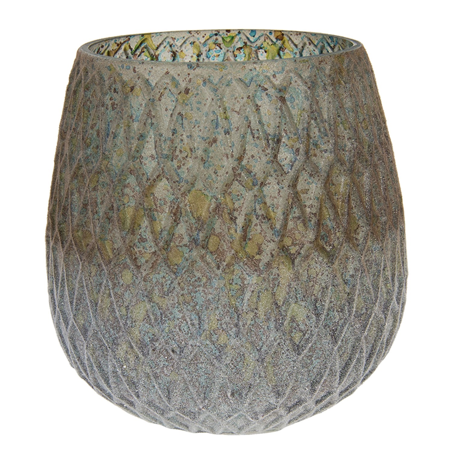 Barevná stylová váza Katie s žebrováním - Ø 14*15 cm 6GL3045
