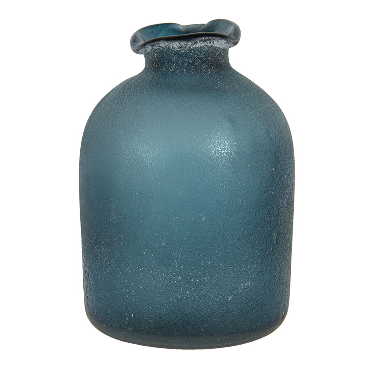 Modrá váza Single s patinou - 7*10 cm Clayre & Eef
