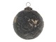Tmavá vánoční koule s ornamentem - 13 cm