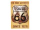 Žlutá retro kovová cedule Route 66 - 20*30 cm