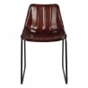 Hnědá lehce polstrovaná kožená židle Sol - 46*48*79 cm Barva: hnědáMateriál: kůže, kovHmotnost: 4,444 kg